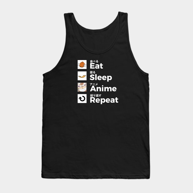 Eat Sleep Anime Repeat Again Tank Top by zerooneproject